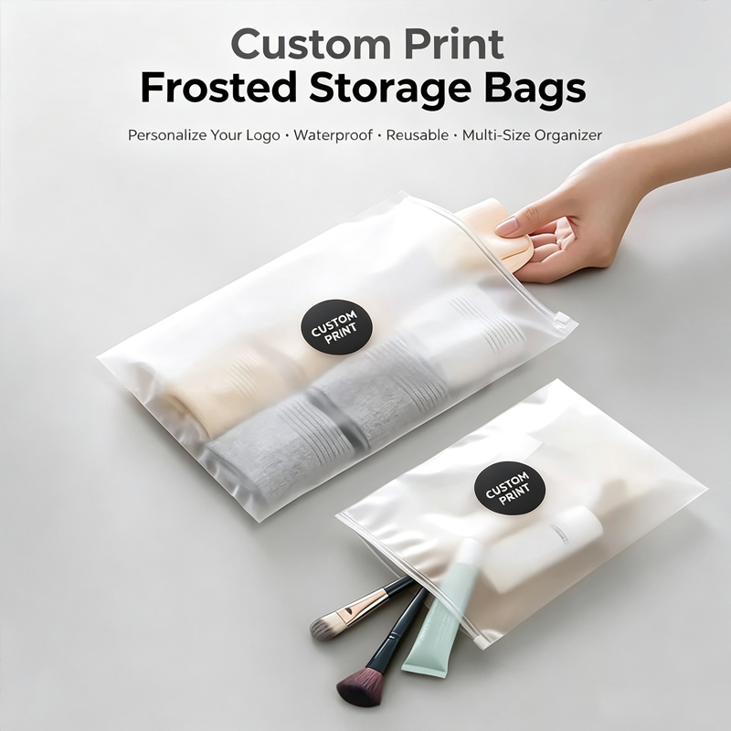 Zebra Food Storage - Custom Logo Print Frosted Zipper Bags