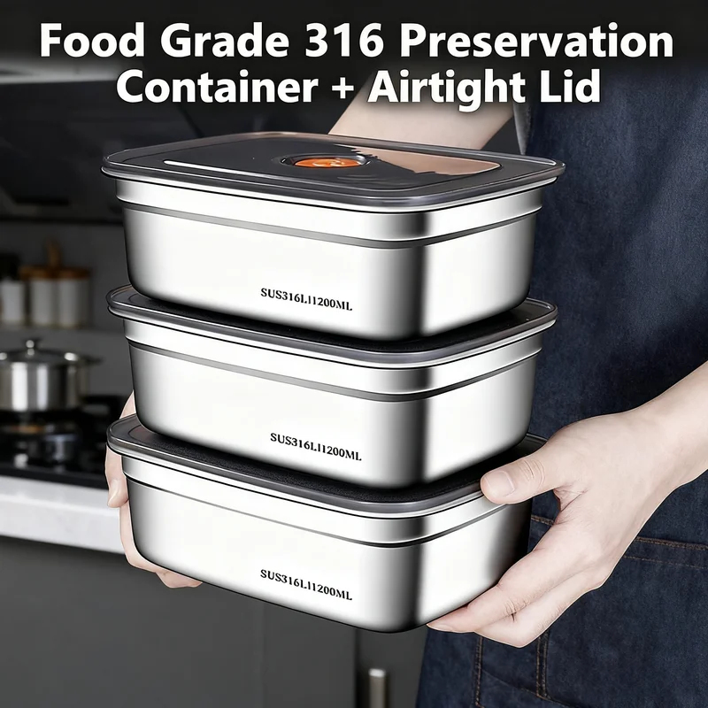 Large Capacity Stainless Steel - Food Storage Freezer Containers ulasan dan harga