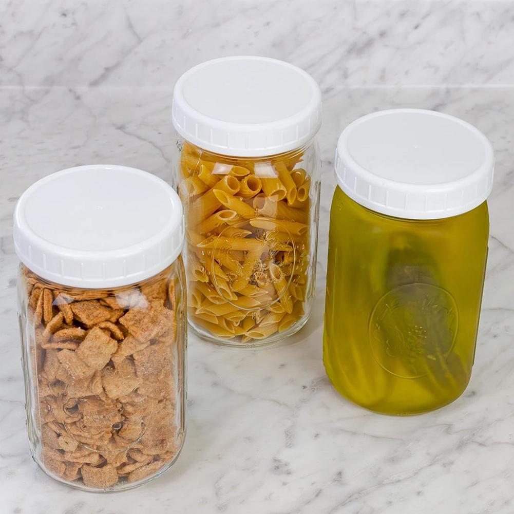1/16pcs Reusable 86mm Plastic  - Mason Jar Wide Mouth ulasan dan harga