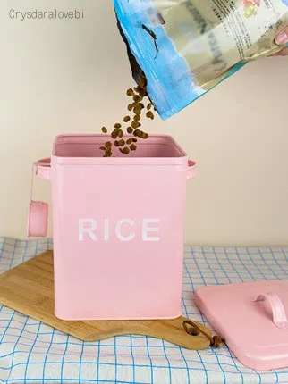Pink White Kitchen Bathroom La - Food Storage Dog ulasan dan harga