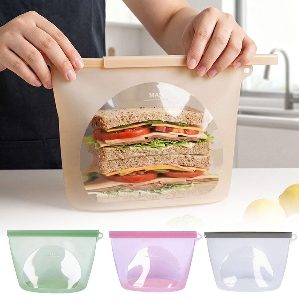 Silicone Food Preservation Bag - Food Storage Zipper Bags ulasan dan harga