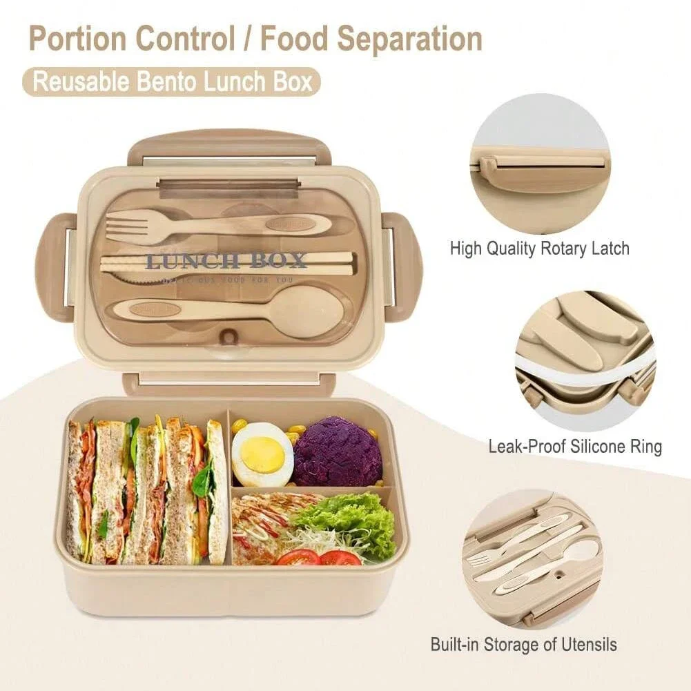 Adult Bento Box with 3 Compart - Food Storage Oven Safe ulasan dan harga