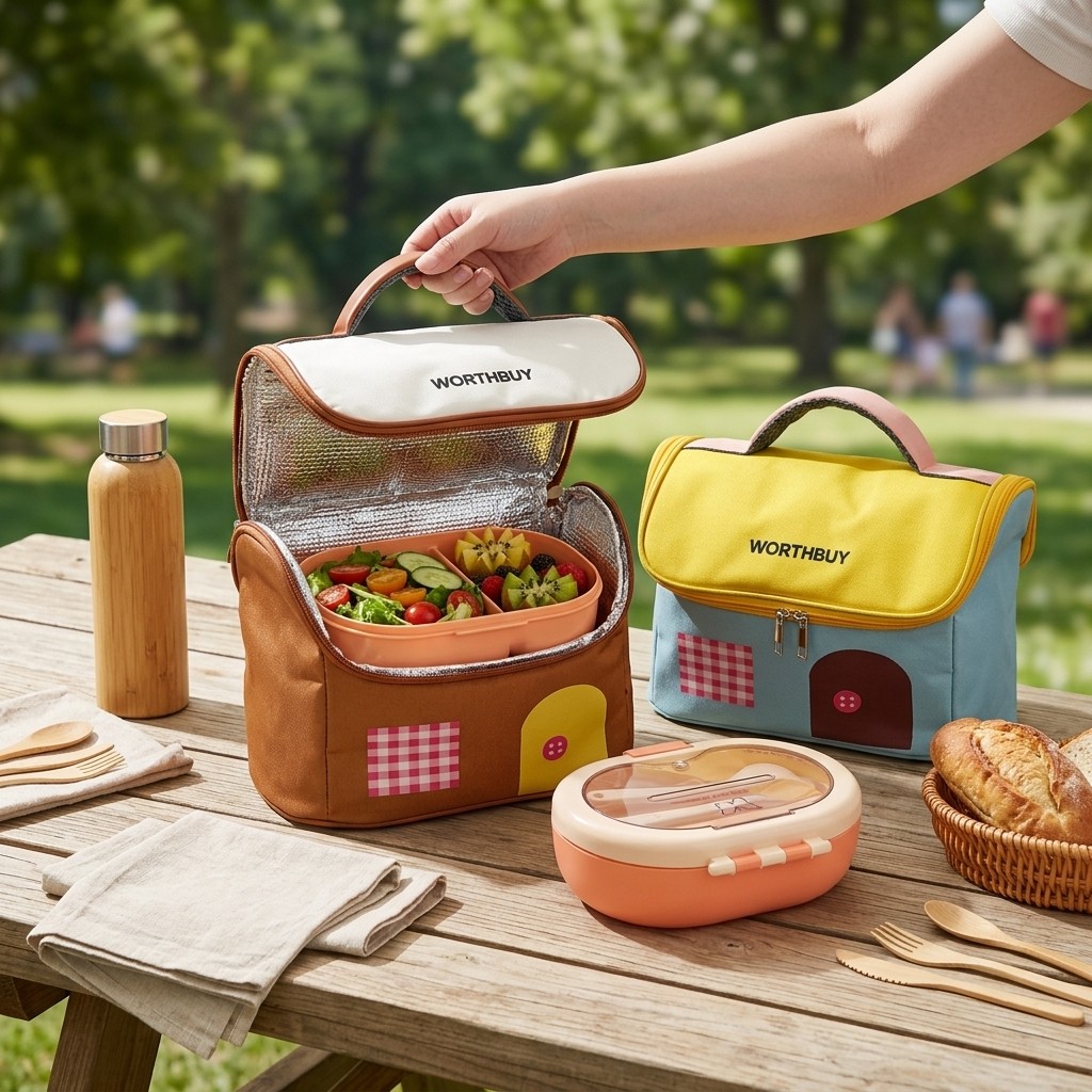 Oxford Thermal Lunch Bag with  - Food Storage Zipper Bags ulasan dan harga
