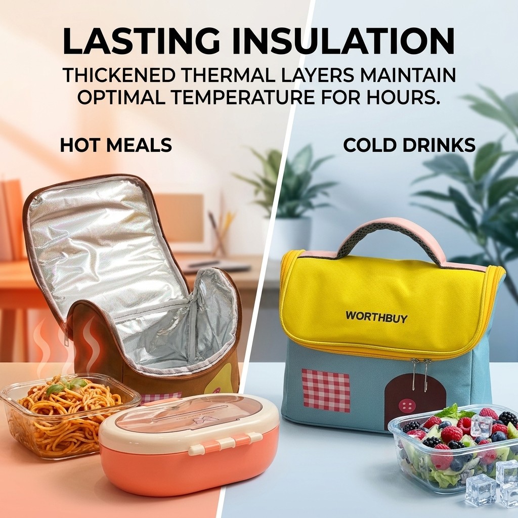 Oxford Thermal Lunch Bag with  - Food Storage Zipper Bags ulasan dan harga