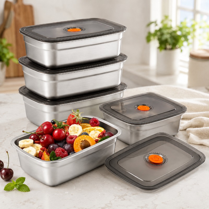 Stainless Steel Large Capacity - Food Storage Freezer Containers ulasan dan harga