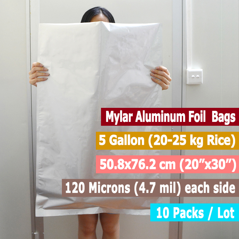 10 Packs 5 Gallons Mylar Bags  - Food Storage In Mylar Bags ulasan dan harga
