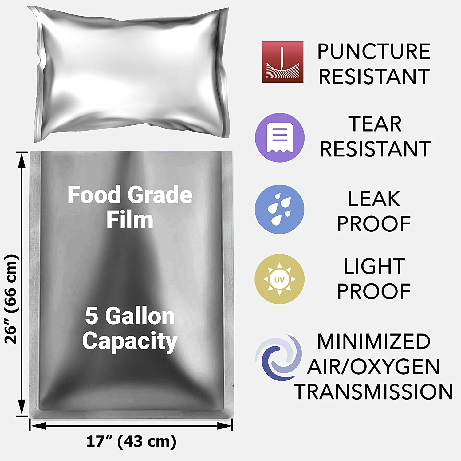 10 Packs 5 Gallons Mylar Bags  - Food Storage In Mylar Bags ulasan dan harga