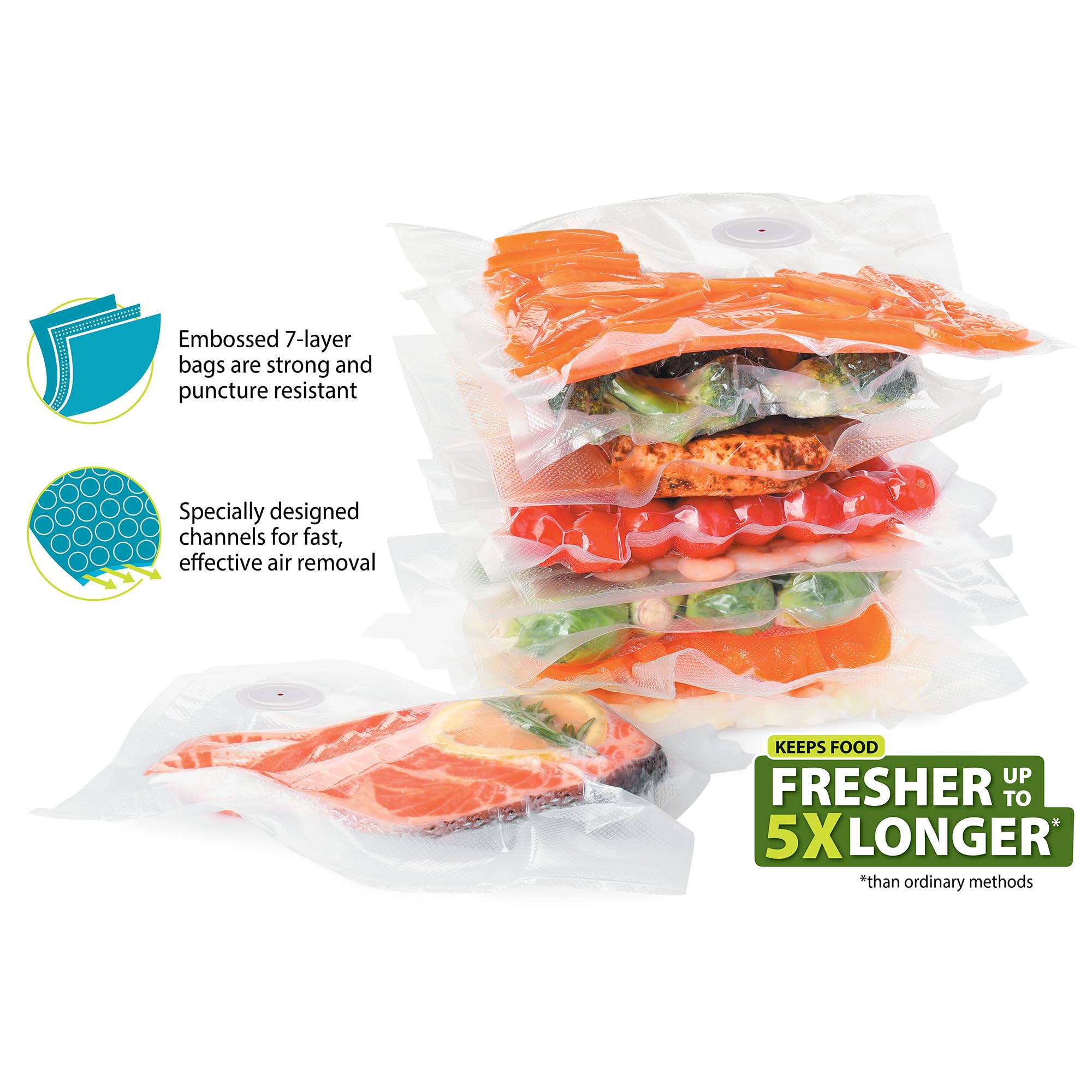 Upgraded Version vacuum food s - Food Storage Zipper Bags ulasan dan harga