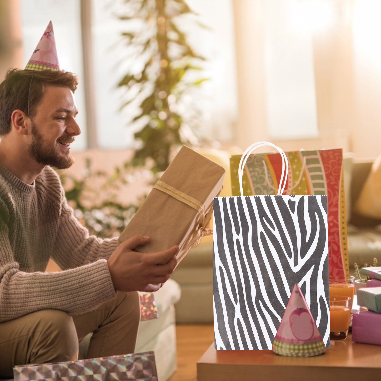24Pcs Zebra Pattern Paper Pack - Zebra Food Storage ulasan dan harga
