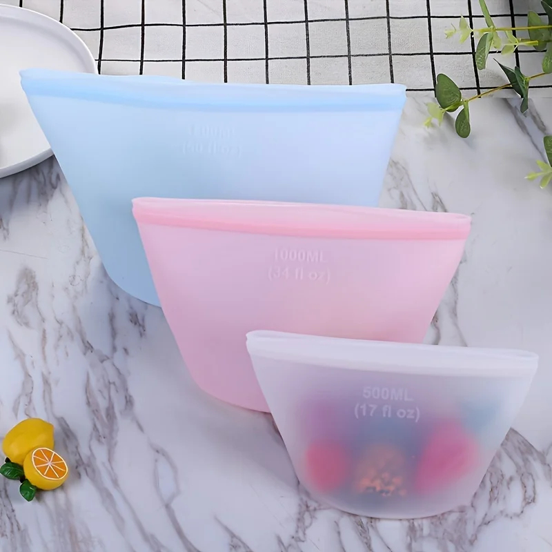 Reusable Silicone Storage Bags - Food Storage Zipper Bags ulasan dan harga
