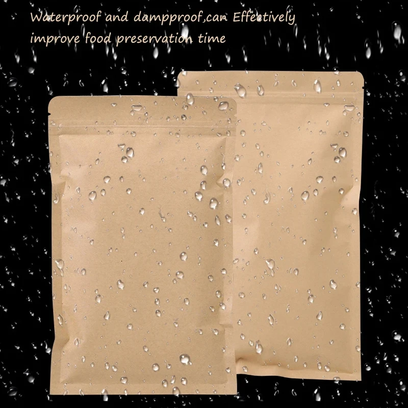 100PCS Brown Kraft Paper Zippe - Food Storage Zipper Bags ulasan dan harga
