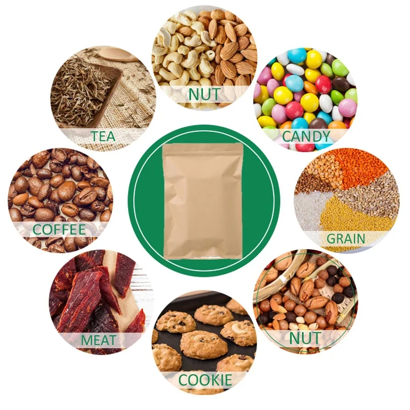 100PCS Brown Kraft Paper Zippe - Food Storage Zipper Bags ulasan dan harga