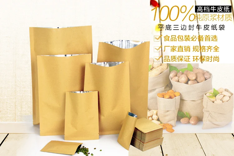 8*12cm Open Top Brown Kraft Pa - Food Storage In Mylar Bags ulasan dan harga