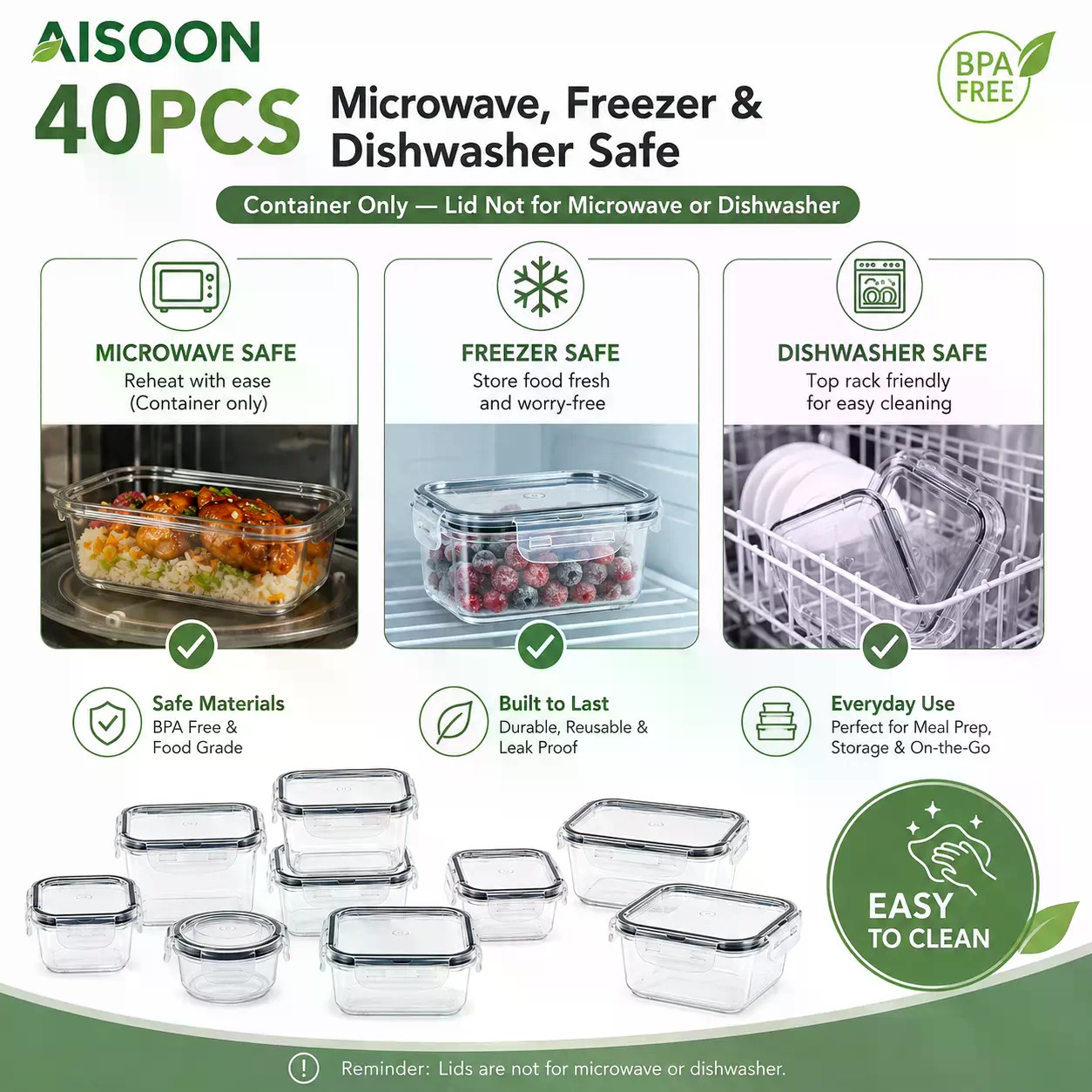 40 PCS Extra Large 85oz Silico - Food Storage Label ulasan dan harga