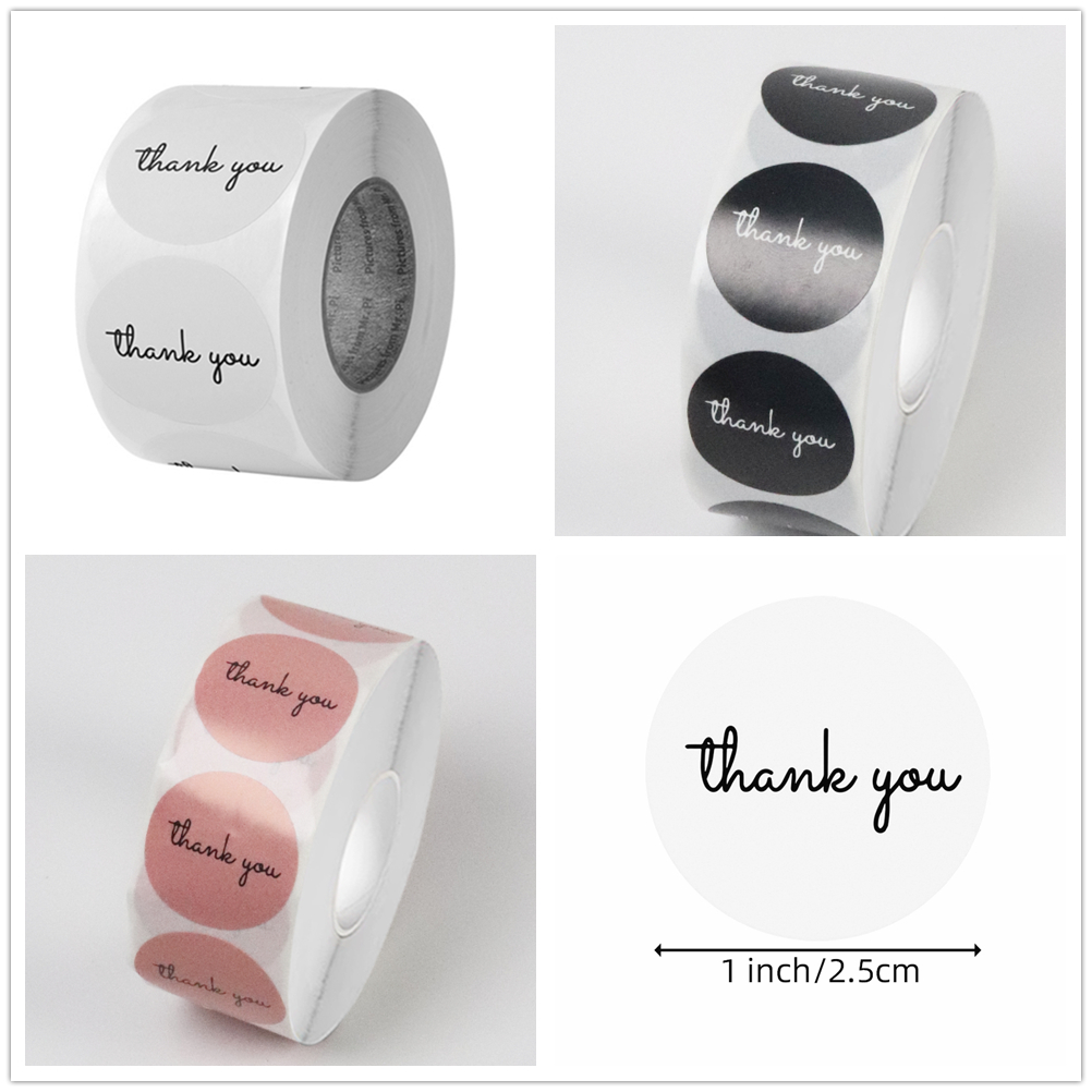 500 Thank You Stickers Roll 25 - Food Storage Label ulasan dan harga