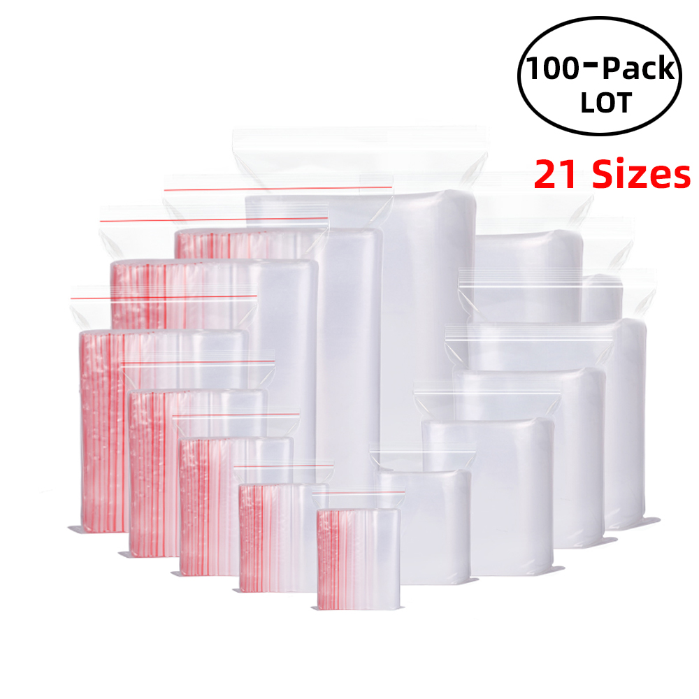 100PCS/Pack Resealable Zip Loc - Food Storage Zipper Bags ulasan dan harga