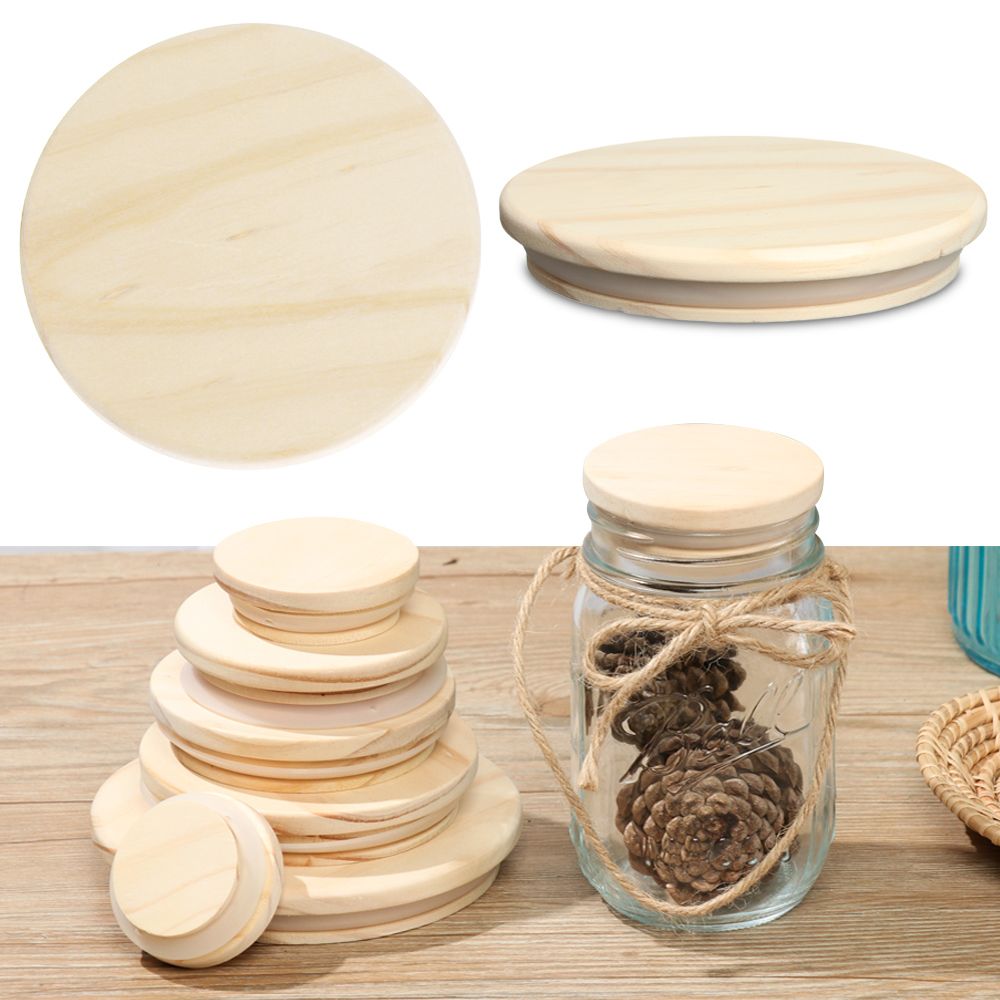 Various Sizes Reusable Wooden  - Mason Jar Wide Mouth ulasan dan harga