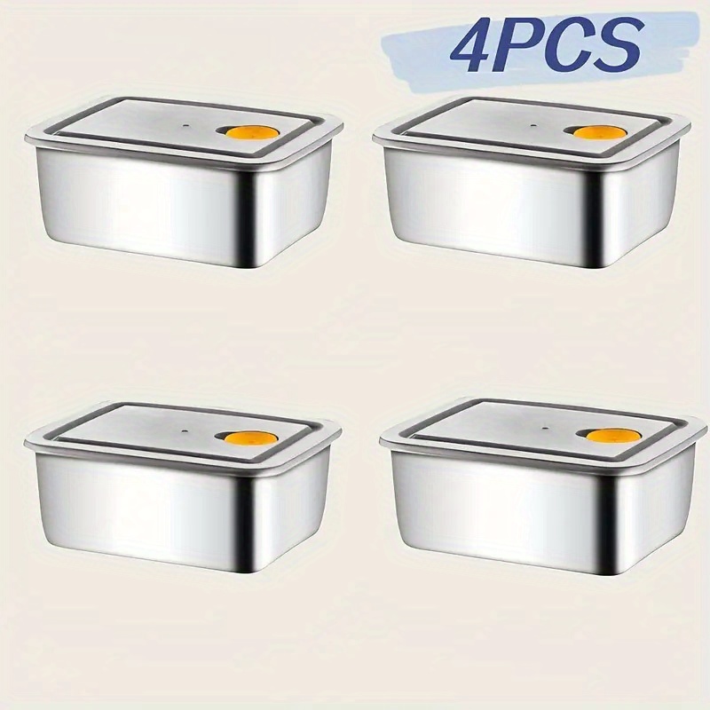 4pc Stainless Steel Food Stora - Food Storage Freezer ulasan dan harga