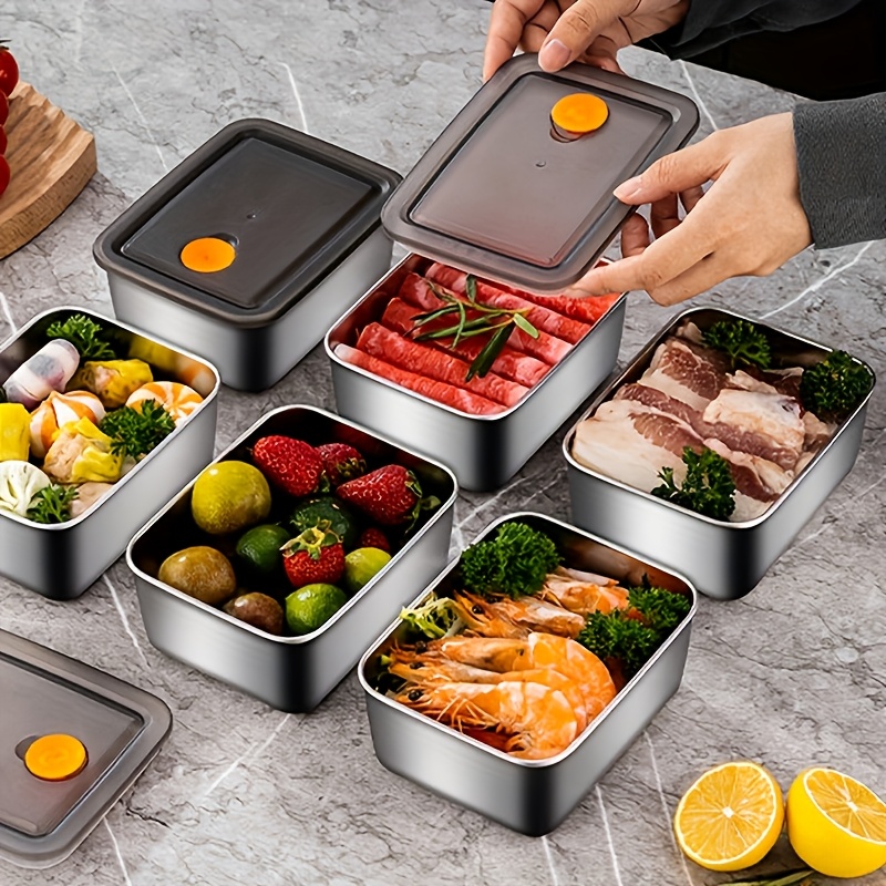 4pc Stainless Steel Food Stora - Food Storage Freezer ulasan dan harga