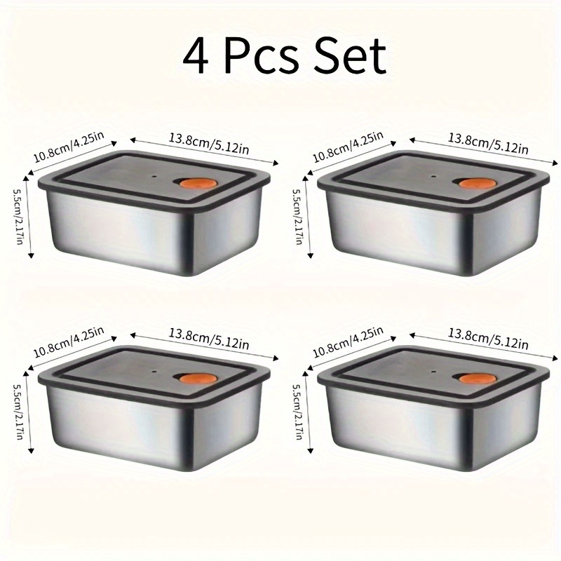 4pc Stainless Steel Food Stora - Food Storage Freezer ulasan dan harga