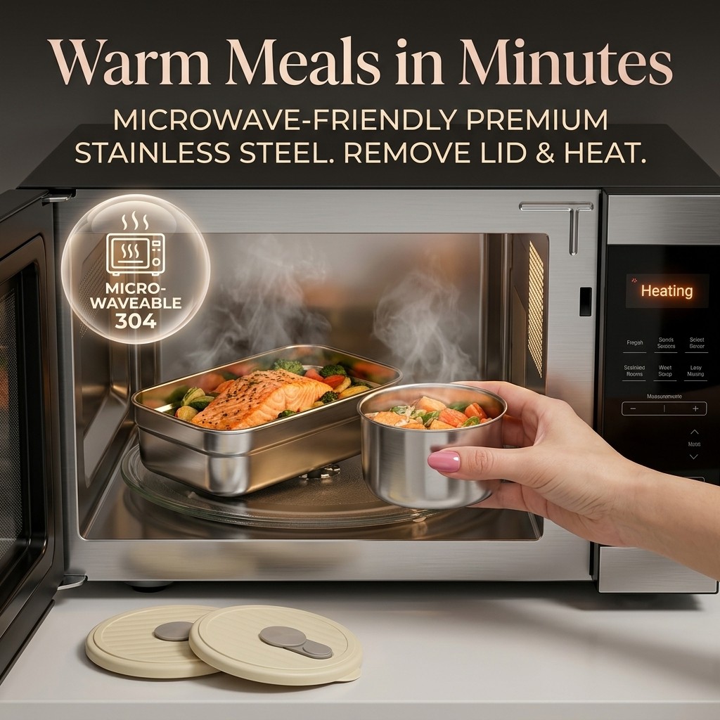 Microwave Safe 304 Stainless S - Food Storage Oven Safe ulasan dan harga