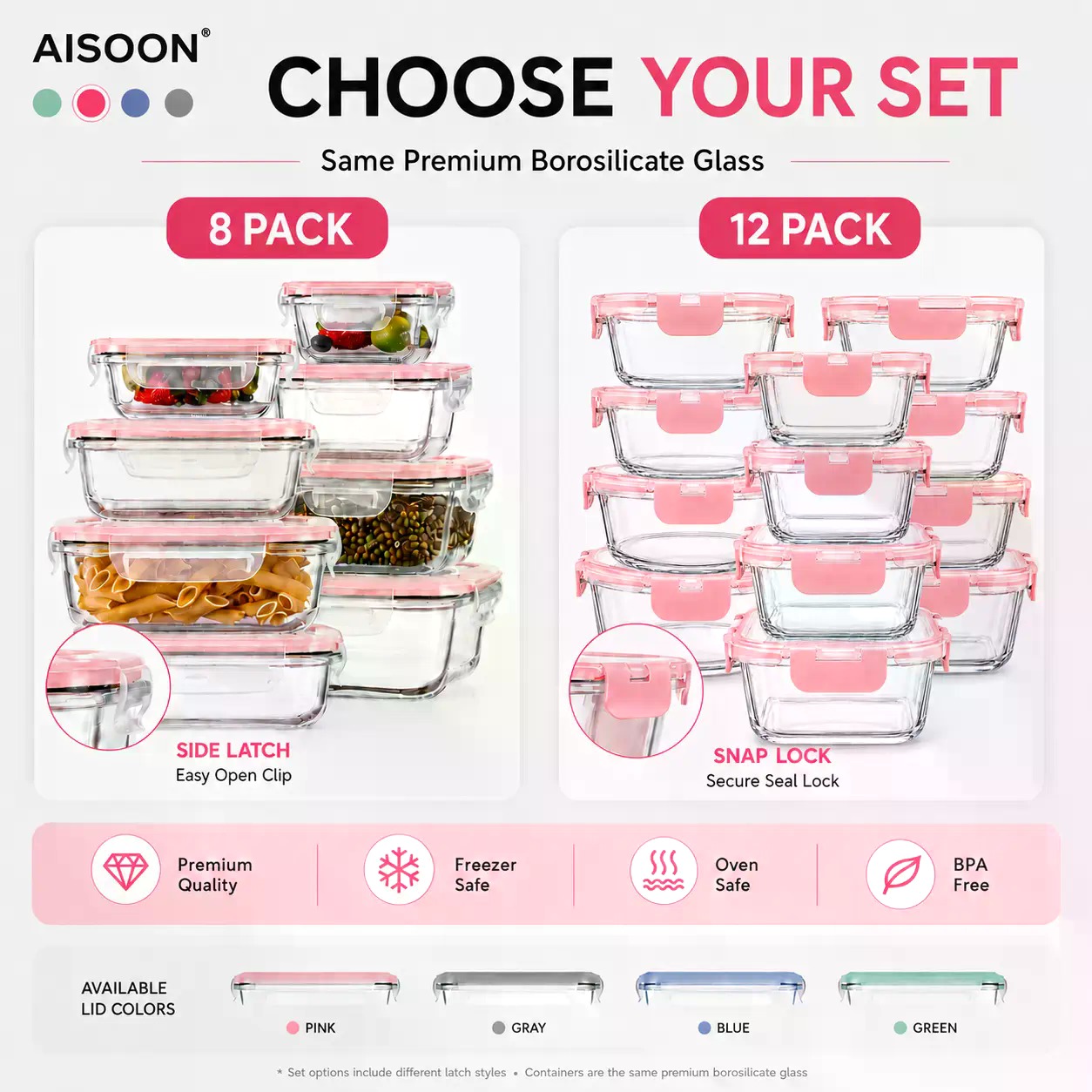 AISOON 12/8 Pack Stackable Bor - Food Storage Organization Ideas ulasan dan harga