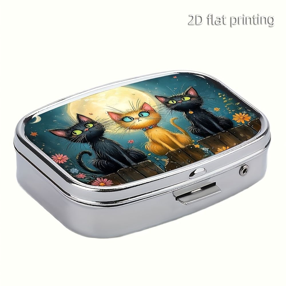 1 Cute Cat-Shaped Metal Pill B - Food Storage Food Safety ulasan dan harga