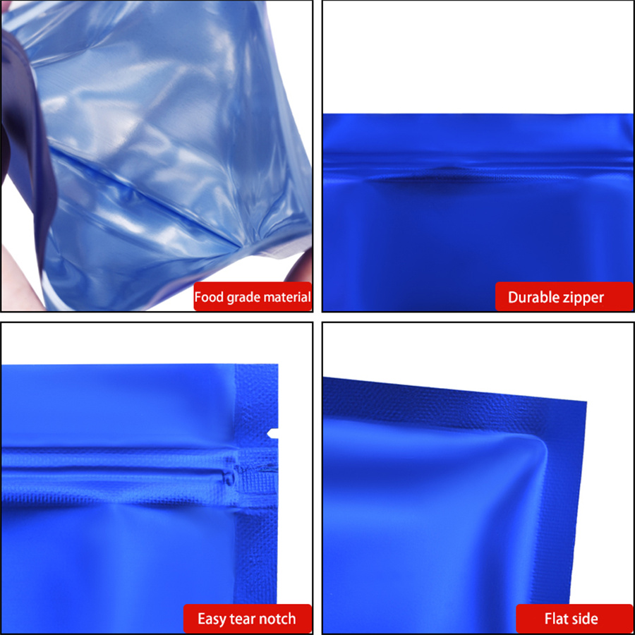 100pcs Matte Blue Foil Zipper  - Food Storage Zipper Bags ulasan dan harga