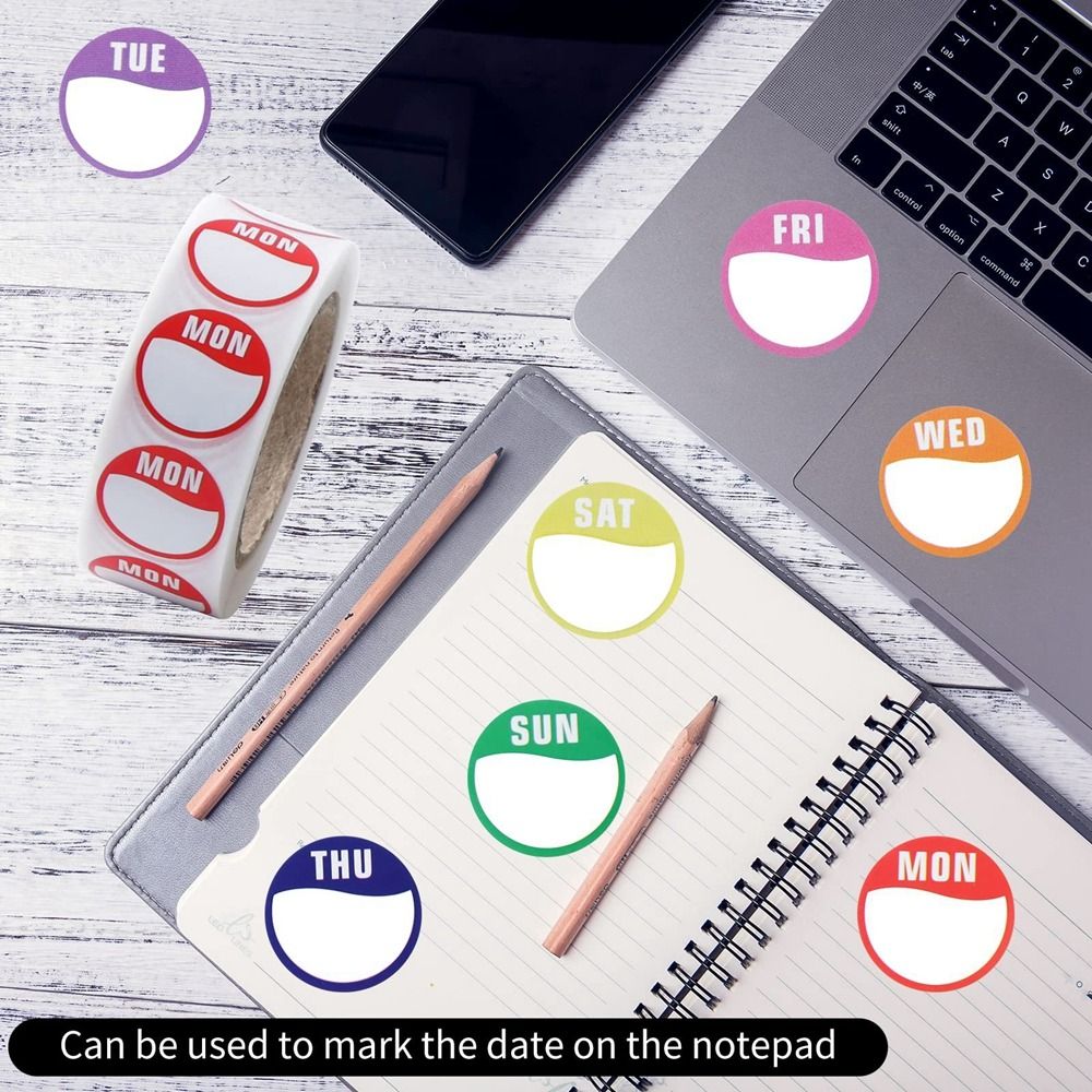 New Paper Week Stickers 500 Pc - Food Storage Label ulasan dan harga