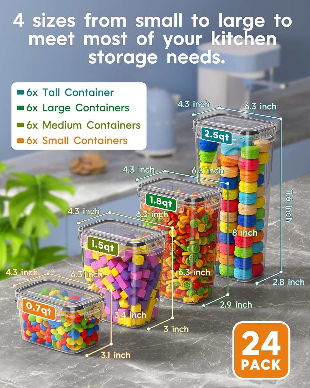 24 PCS Airtight Food Storage C - Food Storage Label ulasan dan harga
