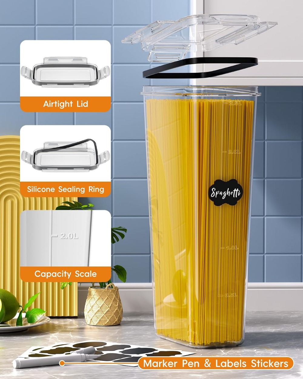 24 PCS Airtight Food Storage C - Food Storage Label ulasan dan harga