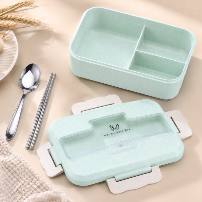 Wheat Straw Lunch Box Microwav - Food Storage Oven Safe ulasan dan harga